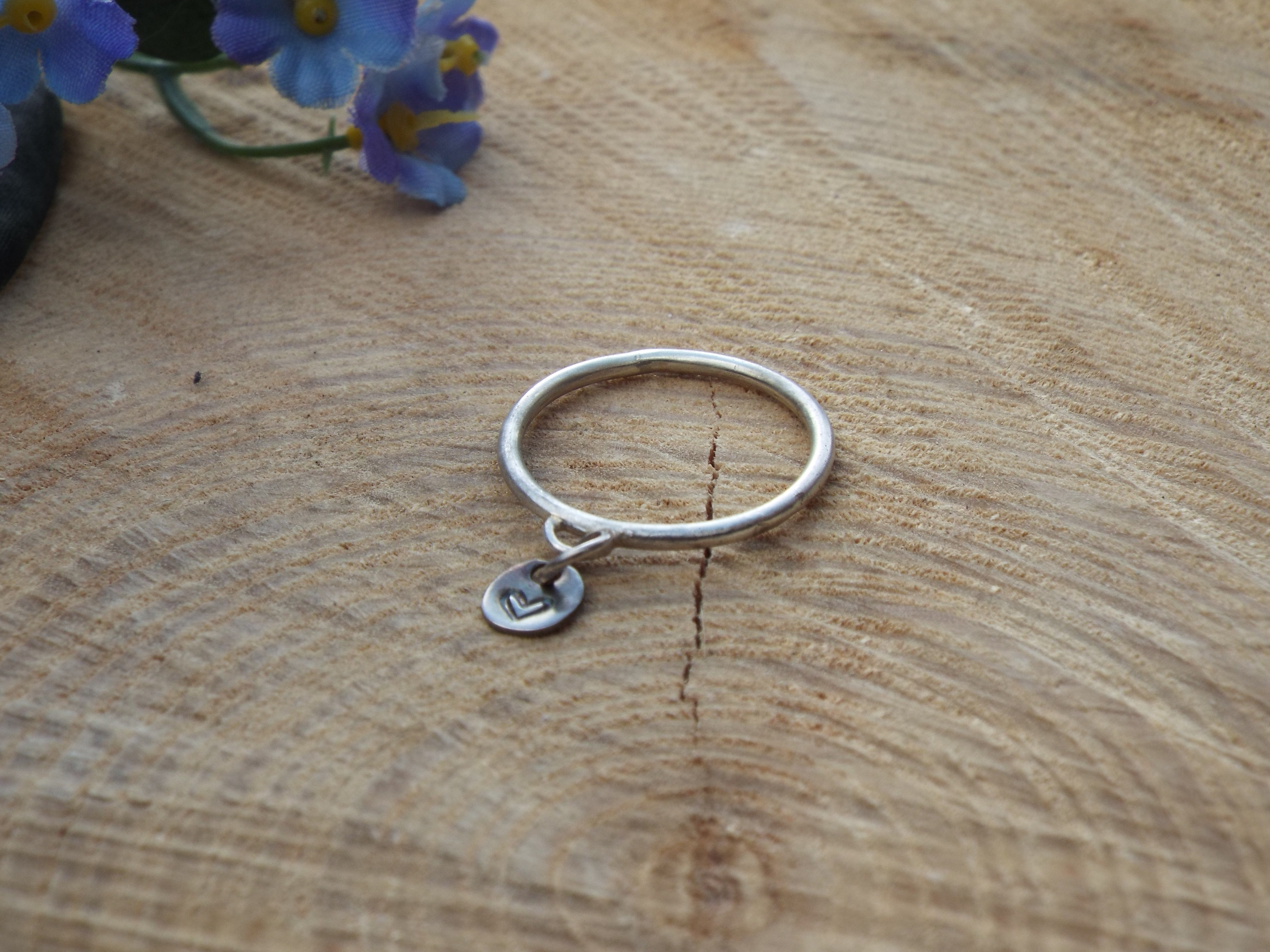 Sterling Silver Personalised Ring with Charm - Image 2