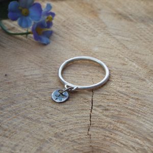 Sterling Silver Personalised Ring with Charm