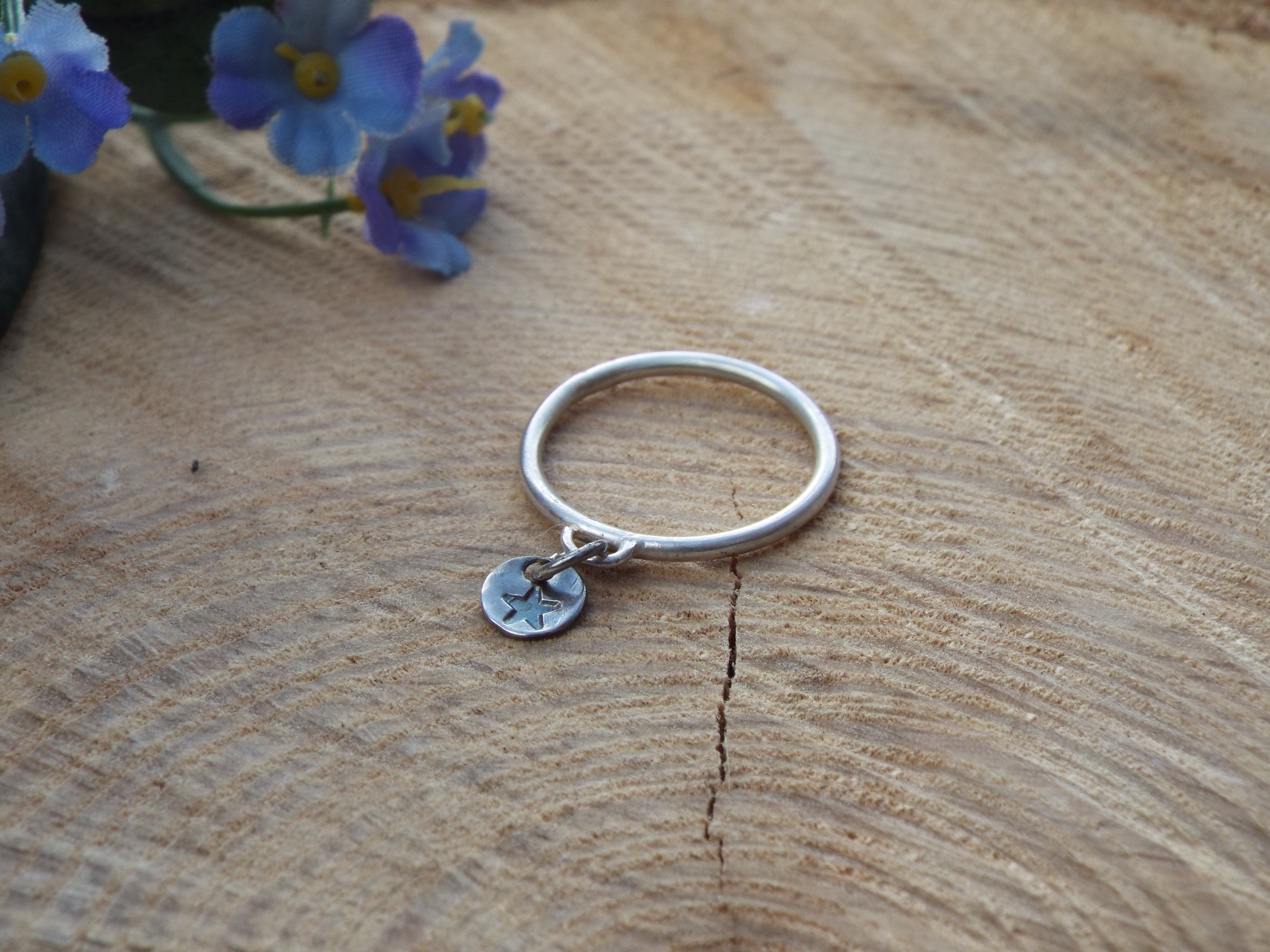 Sterling Silver Personalised Ring with Charm