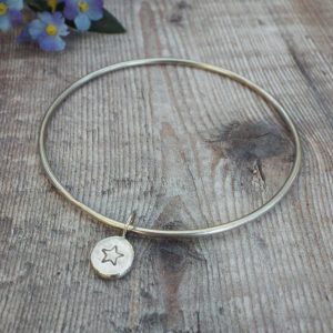 Sterling Silver Bangle with Charm