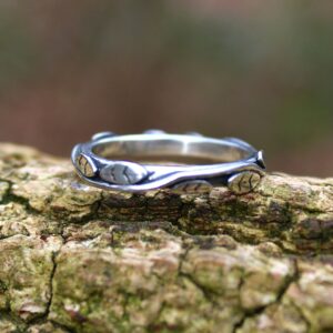Sterling Silver Marian Women's Wedding Ring with Entwined Leaves