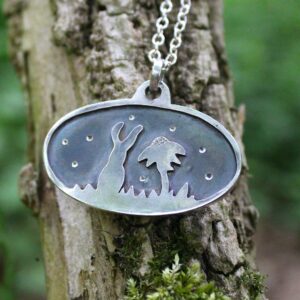 Sterling Silver Hare with Echinacea flower