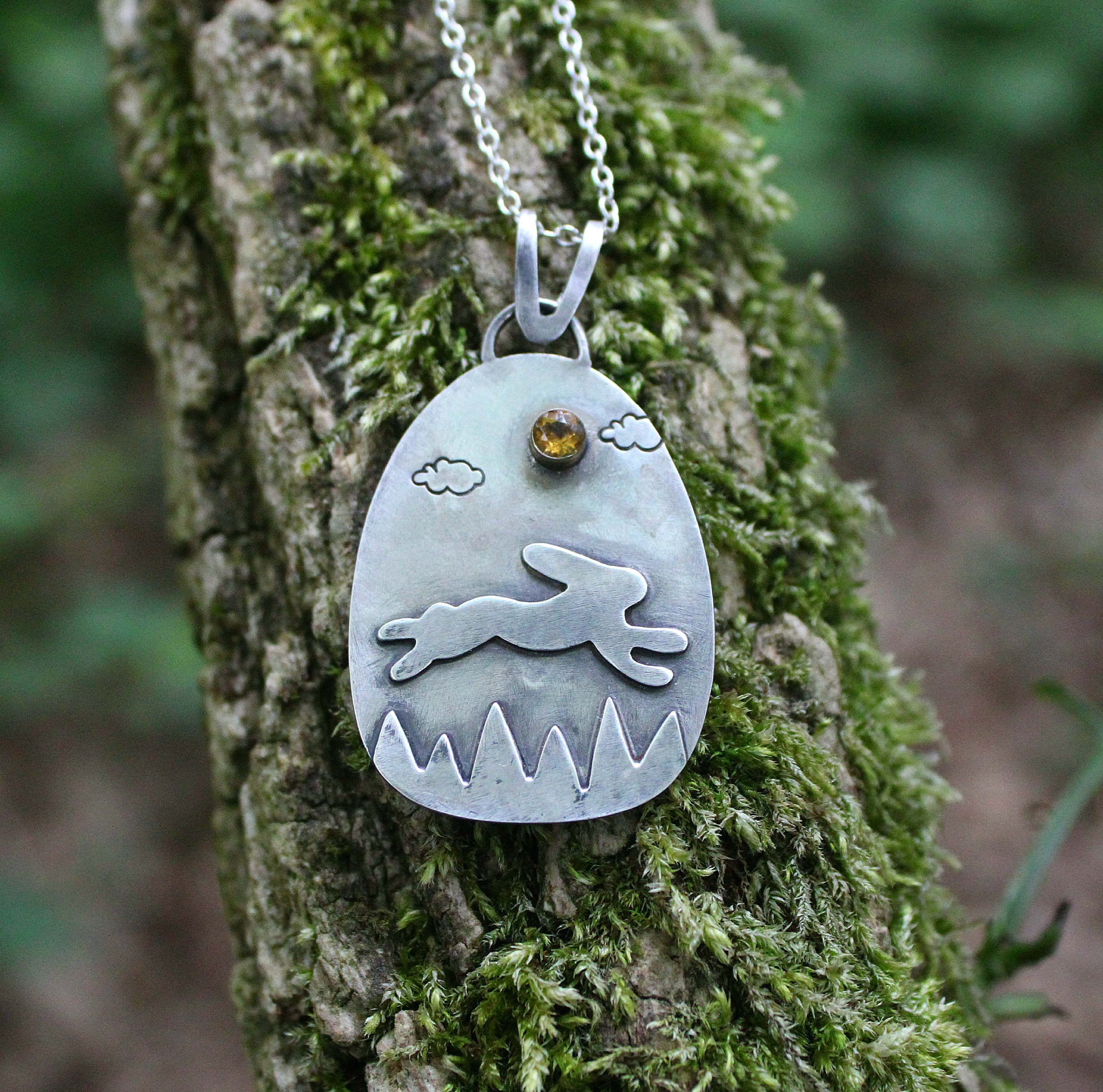 Sterling Silver Leaping Hare with Citrine - Image 2
