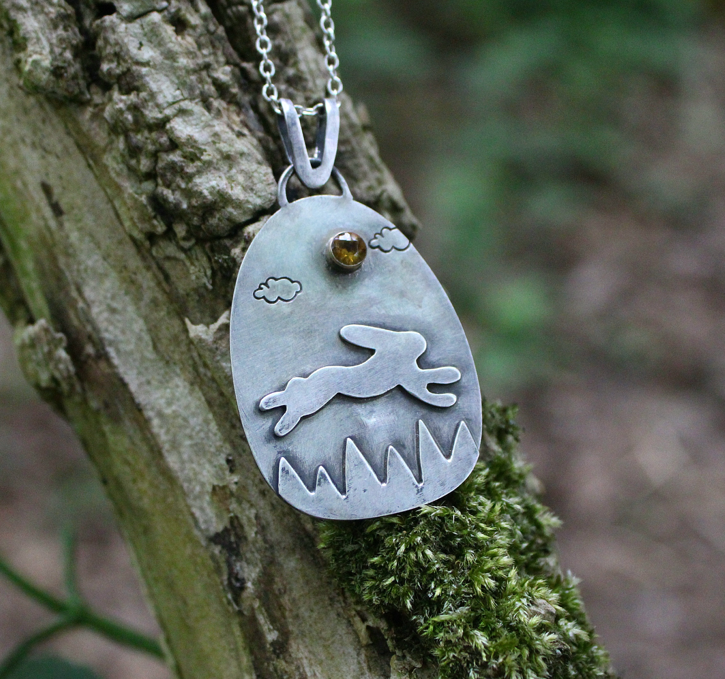 Sterling Silver Leaping Hare with Citrine - Image 4